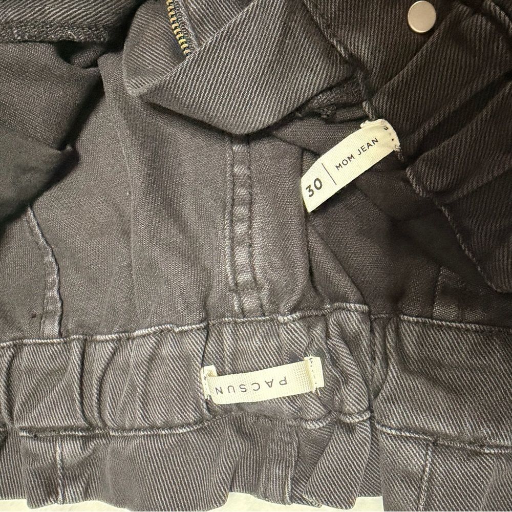 PacSun Mom Paperbag High Rise Straight Leg Jeans Black Gray Size 30 Y2K Retro - Picture 4 of 6